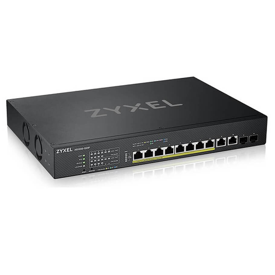 8-port Multi-Gigabit+ 2-port 10GbE + 2-port SFP+ PoE Smart Managed Switch ZyXEL XS1930-12HP